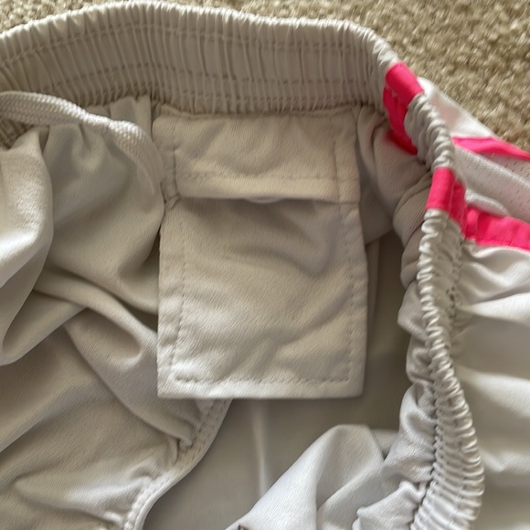 Nike athletic shorts- white with pink details- size small - Picture 4 of 5